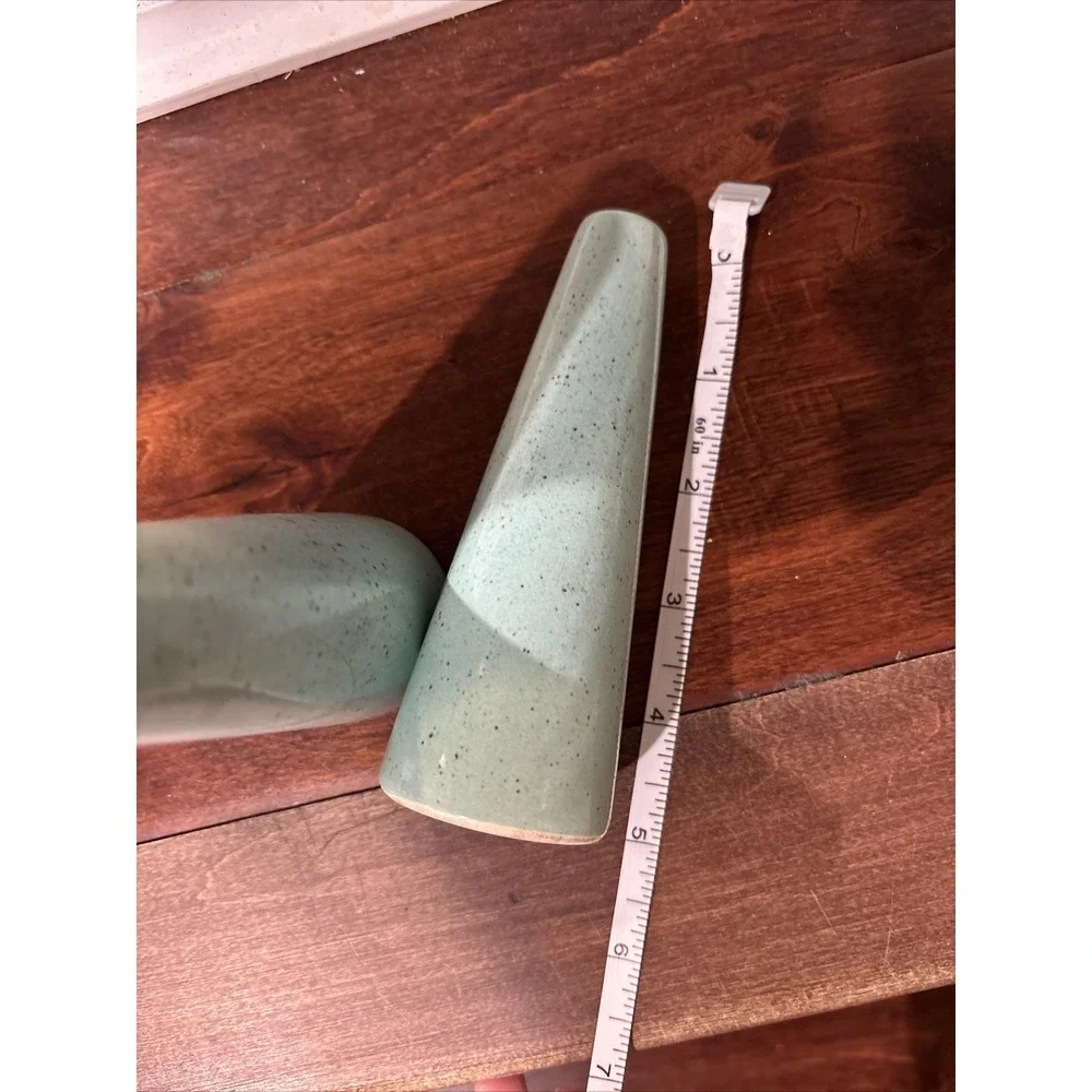 Pair Tall Metlox Poppytrail 1950 MCM Turquoise Blue Speckled Salt Pepper Shakers